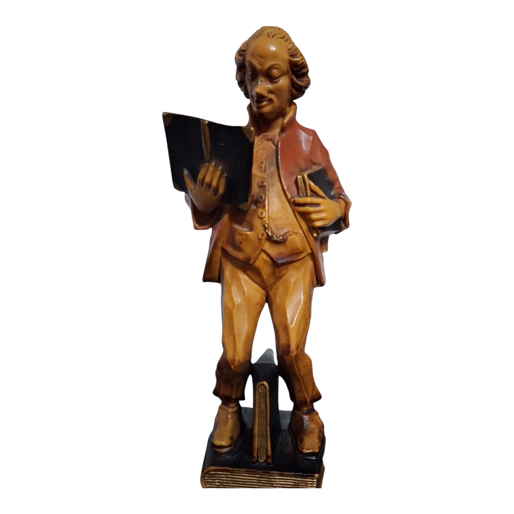 Classic Scholar Figurine in Brown and Black "The Bookman"